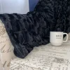 black throw deco black2 faux Sherpa throw