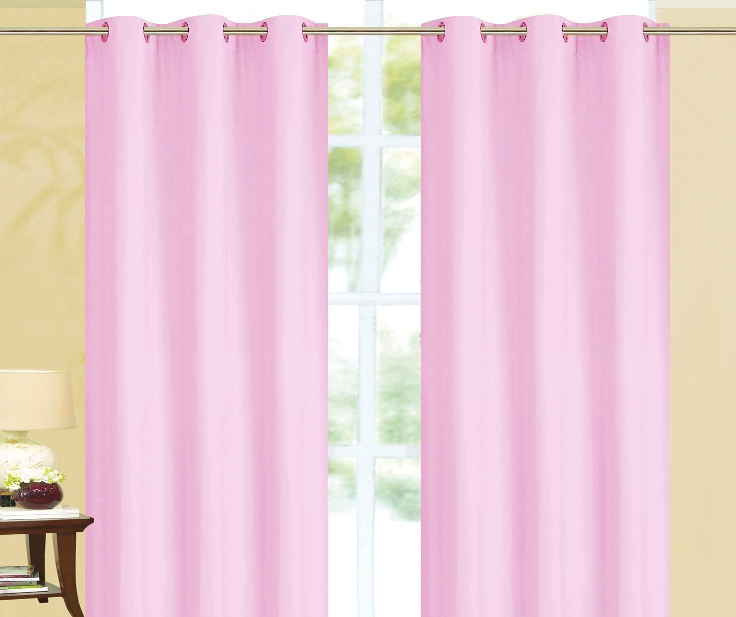 rose pink blackout thermal curtain