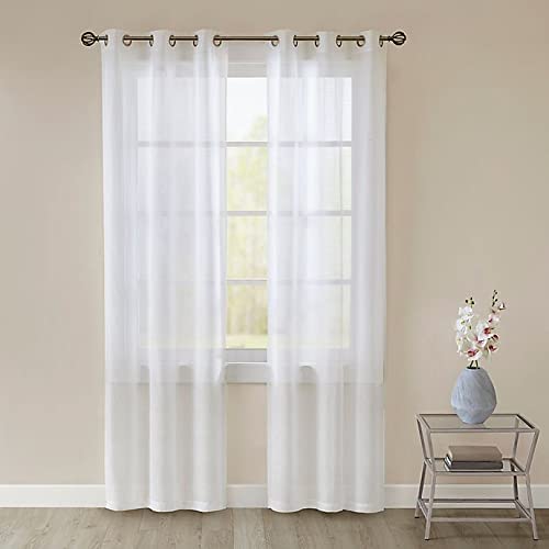 white sheer white sheer grommet curtain