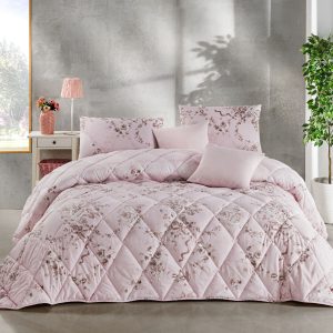 Pink Flower Comforter Set