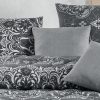 gray2 floral gray throw pillow