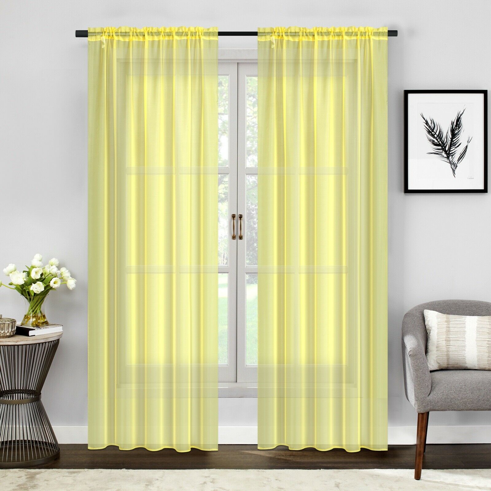 yellow drapes yellow sheer drapes rod pocket