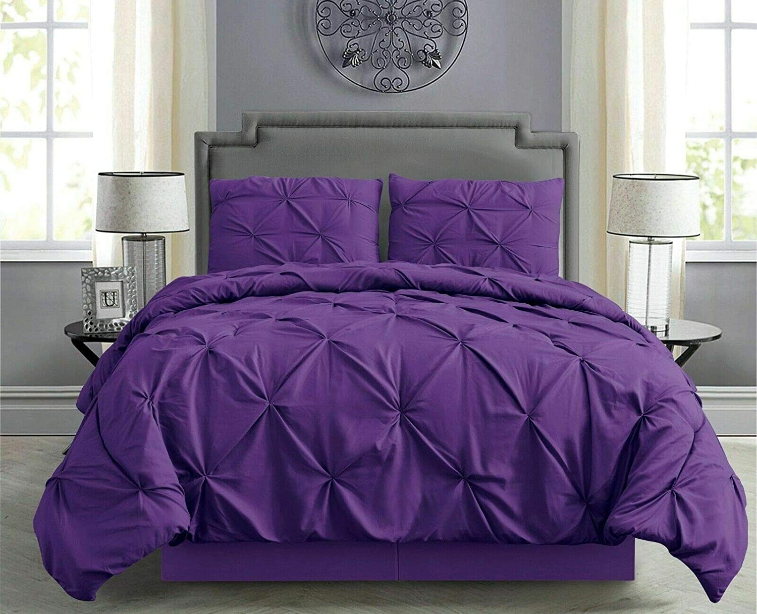 Purple Pintuck Comforter Set