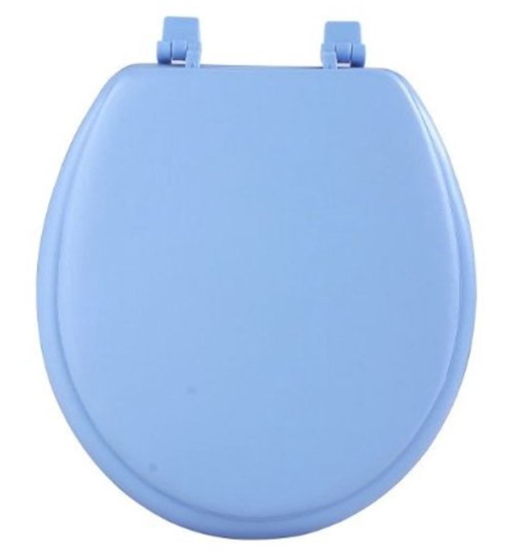 soft blue toilet seat