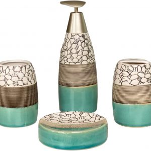 Blue Stone Bathroom Accessory Set