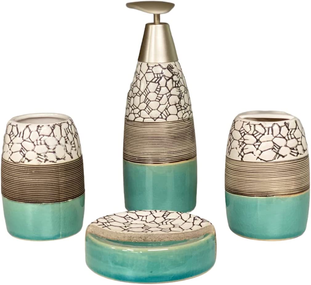 Blue Stone Bathroom Accessory Set Blue Stone Bathroom Accessory Set