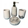 Bathroom White Marble Accessory Set