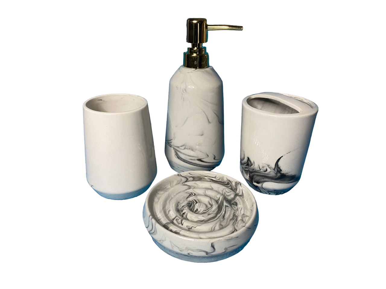 Bathroom White Marble Accessory Set