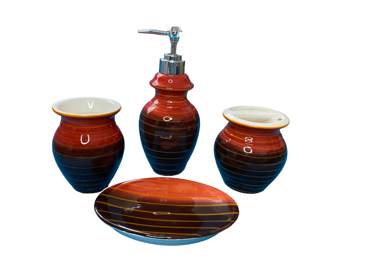 Red & Brown Bathroom Set Red & Brown Bathroom Set