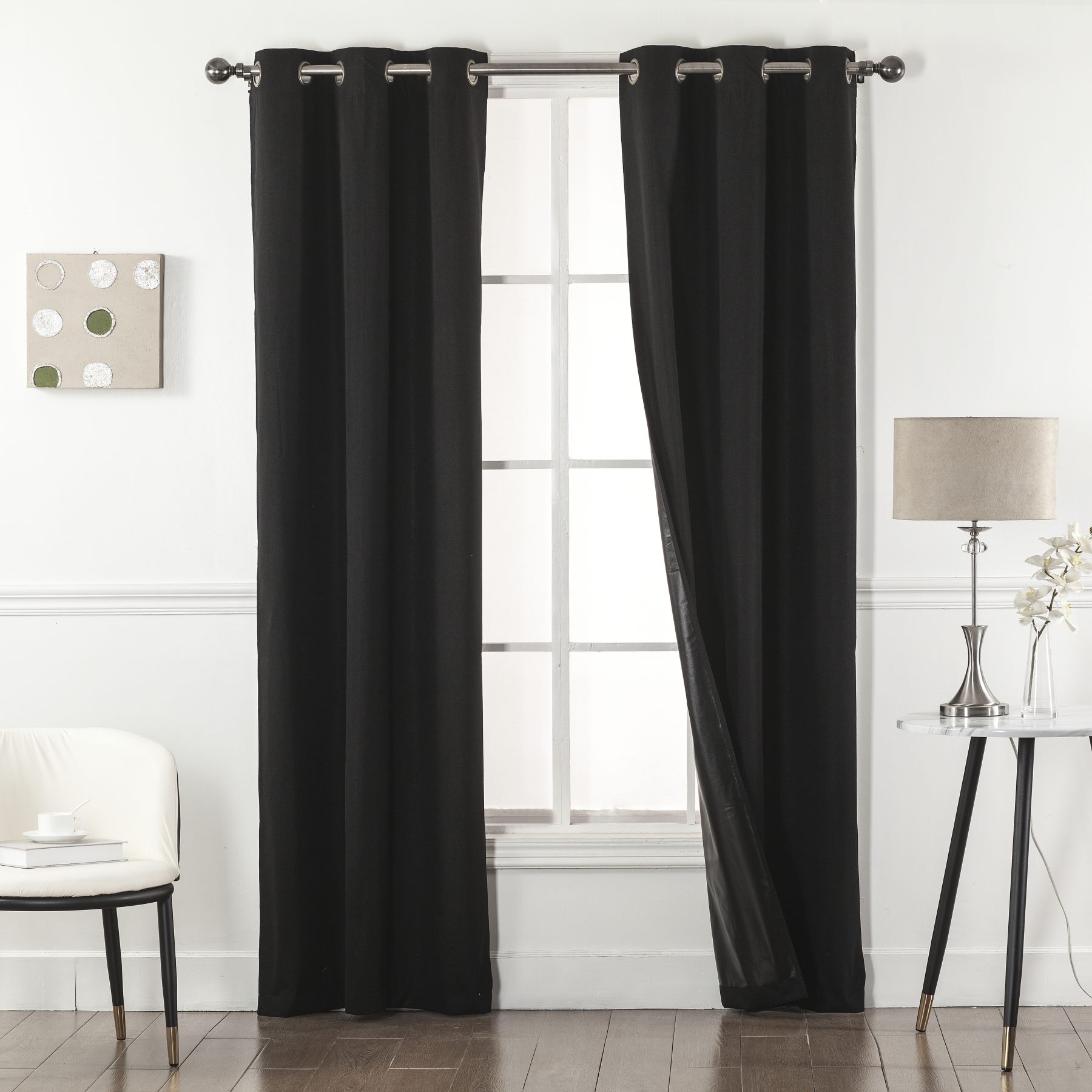 Black Blackout Curtain Black Blackout Curtain with black backing